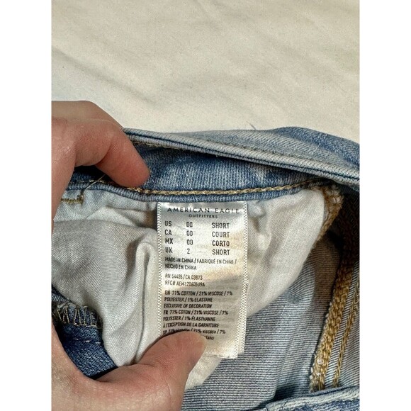 American Eagle Jeans Hi-Rise Jegging Crop Next Level Stretch Distressed Size 00 - Picture 3 of 8